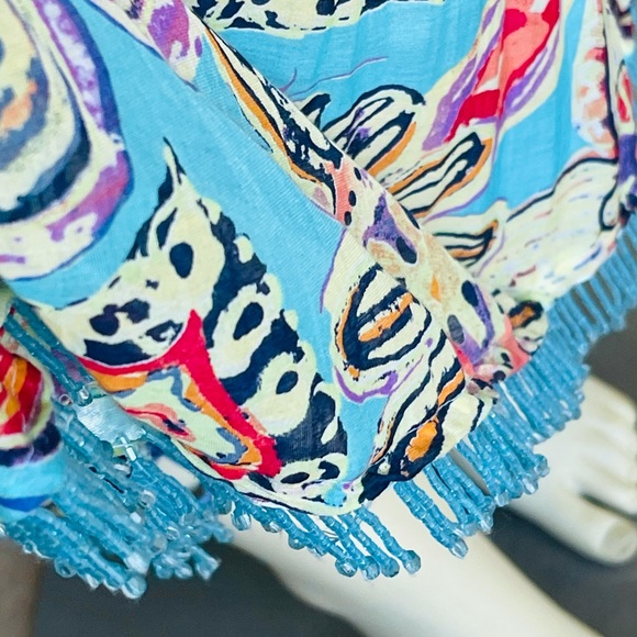 F.L Malik Skirt Long Beaded Hem Silk Blend Skirt - Picture 8 of 8